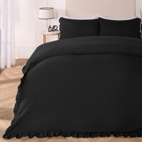 Frill Edge Decor Duvet Cover Pillowcase Bedding Set Double