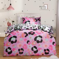 Leopard Duvet Cover Bedding Set Quilt Pillowcase Soft Reversible Double
