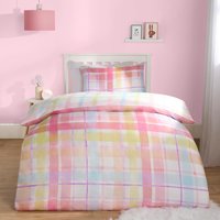 Gingham Check Duvet Cover Set Pillowcase Reversible Quilt Bedding Double