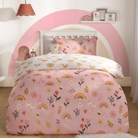 Floral Duvet Cover Bedding Set Pillowcases Rainbow Revesible Quilt Single