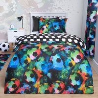 Football Duvet Cover Bedding Set Quilt Pillowcase Soft Reversible Neon Double