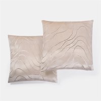2 Pack Wave Cushion Covers Home Decor Set Natural cm x 45 cm