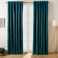 Pair Thermal Ready Made Eyelet Blackout Curtains cm width x 137 cm drop