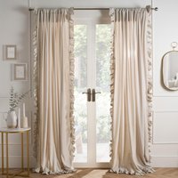 Frill Voile Net Curtains 2 Window Panels Sheer Rod Slot Top Pair Set cm width x 220 cm drop