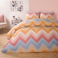 Zig Zag Duvet Cover Bedding Set Reversible Stripe Quilt Pillowcases Bright King