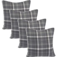 Woven Check Cushion Covers Tartan Pack 2 Filled Case Pad Set 18" x 18" Home cm x 45 cm