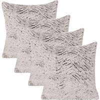 4 Pack Two Tone Faux Fur Soft Fleece Cushion Covers 45 x 45cm cm x 45 cm