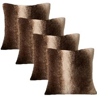 4 Pack Stripe Faux Fur Soft Fleece Cushion Covers 45 x 45cm cm x 45 cm