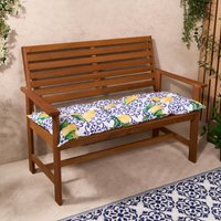 Outdoor 2 Seater Patterned Bench Cushion Garden Furniture Seat Bright