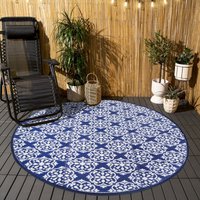 Outdoor Garden Rug Tile Geo Round Area Floor Non Slip Waterproof Mat