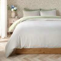 Plain Reversible Duvet Cover Pillowcase Set Pale King