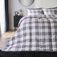Gingham Check Coverless Duvet 10.5 TOG Bedding Pillowcases Set Double