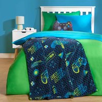 Throw Sherpa Gaming Bed Blanket Fleece Warm Supersoft Gamer Dark
