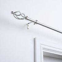 Curtain Pole Extendable 16mm Metal Finnials Twist End Rings Rod Fittings cm