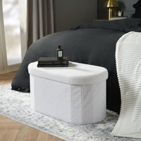 Ottoman Storage Box Folding Footstool Space Saving Boucle