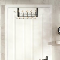 Over Door 10 Hooks Coat Hanger Wood Organiser Storage Rail