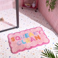Bath Mat Non Slip Rug Shower Textured Shaggy Bathroom Squeaky Clean