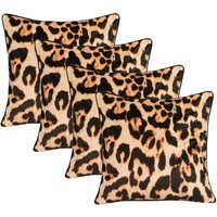 4 Pack Leopard Matte Velvet Cushion Covers cm x 45 cm