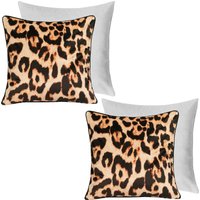 2 Pack Leopard Matte Velvet Filled Cushion Covers cm x 45 cm