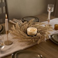 Candle Holder Wreath Garland Dining Table Pampas Grass Decor