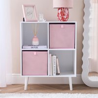 Pair 2 Matte Velvet Cube Storage Boxes