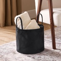 Velvet Storage Basket Hamper Clothes Toys Organiser Fabric Bag