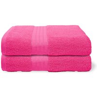 OHS 2 Pack of 100% Cotton Bath Sheet Bathroom Towel in Pink