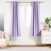 OHS Pair of Thermal Ready Made Eyelet Blackout Curtains in Lilac | Size: 117 cm width x 183 cm drop