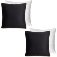 2 Pack Matte Velvet Piped Filled Cushion Covers Home Decor Set cm x 45 cm