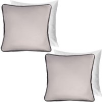 2 Pack Matte Velvet Piped Filled Cushion Covers Home Decor Set cm x 45 cm