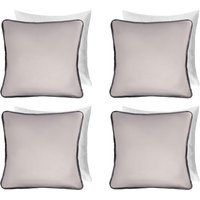 4 Pack Matte Velvet Piped Filled Cushion Covers Home Decor Set cm x 45 cm