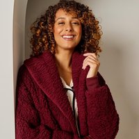 Waterfall Teddy Fleece Cardigan Warm Open Front Wrap Outwear Pockets