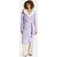 Flannel Fleece Hooded Dressing Gown Sherpa Bathrobe