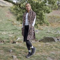 Fleece Scarf Pocket Leopard Print Super Soft Fluffy Wrap