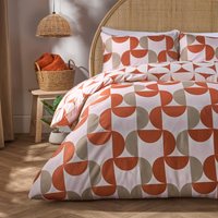 Moroccan Abstract Microfibre Duvet Cover Pillowcase Bedding Set Burnt Double