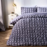 Filled Seersucker Duvet Cover Pillowcase Bedding Set Double