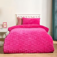 Tufted Heart Duvet Cover Pillowcase Bedding Set Bright Single