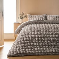 Filled Seersucker Duvet Cover Pillowcase Bedding Set Single