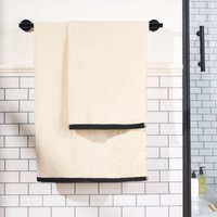 Border Trim Premium Cotton Bath Towel Sheet Soft Absorbent