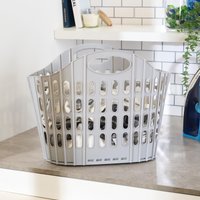 Portable Folding Plastic Laundry Basket Hamper Handles
