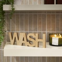 Wash Sign Statue Ornaments Engineered Wood Bathroom Décor