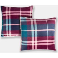 2 Pack Winsford Check Decorative Square Cushion Covers cm x 45 cm