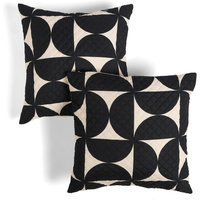 2 x Embossed Pinsonic Circular Quilted Cushion Covers cm x 45 cm