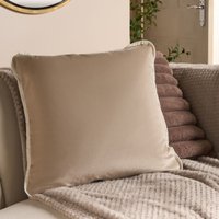 2 x Piped Edge Matte Velvet Cushion Covers Square Pillowcases Medium cm x 45 cm