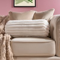 Faux Fur Ribbed Round Bolster Cushion Neck Roll Pillow
