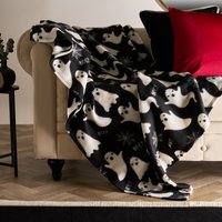 Halloween Ghost Print Fleece Throw Soft Lightweight Blanket cm x 150 cm