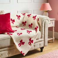 Bows Polar Fleece Soft Warm Throw Blanket cm x 150 cm