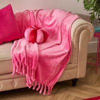 Ultra Soft Tassel Fleece Throw Lightweight Fluffy Blanket Bright cm x 150 cm