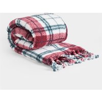 Check Tassel Sherpa Fleece Throw Ultra Soft Cosy Blanket cm x 150 cm
