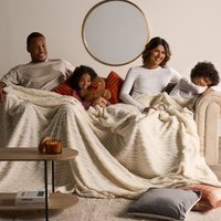Cable Knit Design Fleece Throw Ultra Soft Fluffy Blanket Family cm x 270 cm